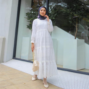 Modest Malaysia Hollow Lace Dress