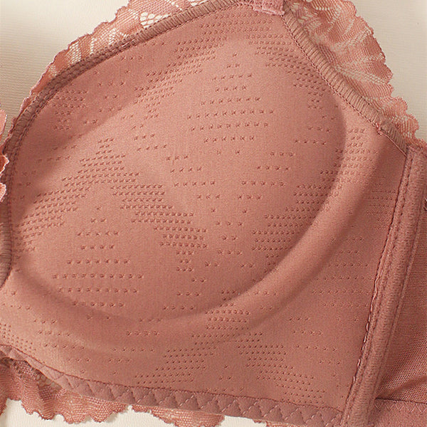 Fixed Shoulder Lace Strap Bra