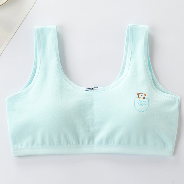 Primary Student Vest Female Junior High  Girl High School  Underwear Pure Cotton Bra