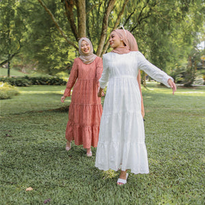 Modest Malaysia Hollow Lace Dress