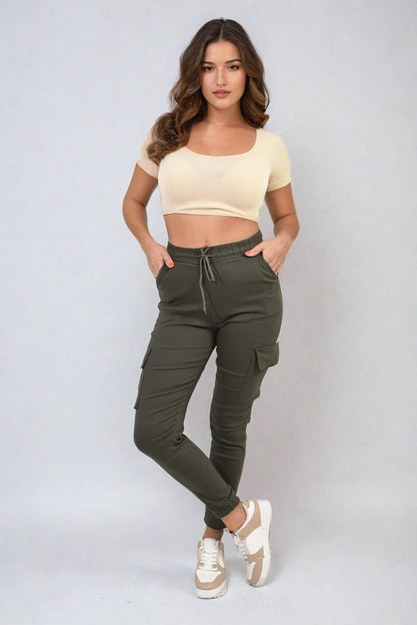 Drawstring Waist Cargo Trouser-8