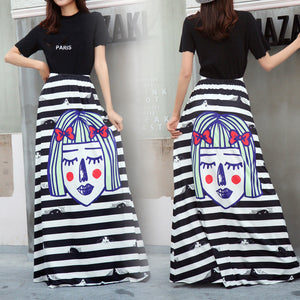 Women's Bud Skirt Mouse Waist Long Skirts-4