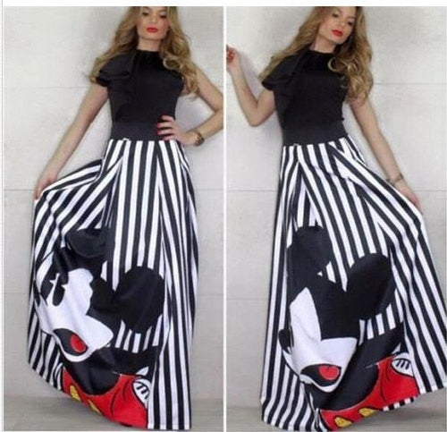 Women's Mickey Bud Skirt Mouse Waist Long Skirts-1